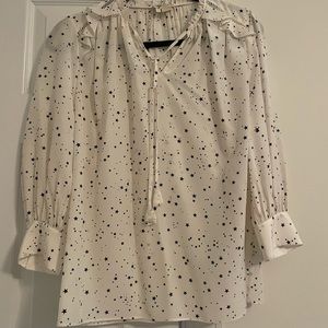 Kate Spade White and Black Star Blouse